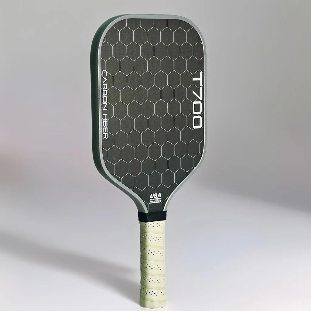 T700 Carbon Fiber Pickleball Paddle, Carbon Friction Surface, Polymer