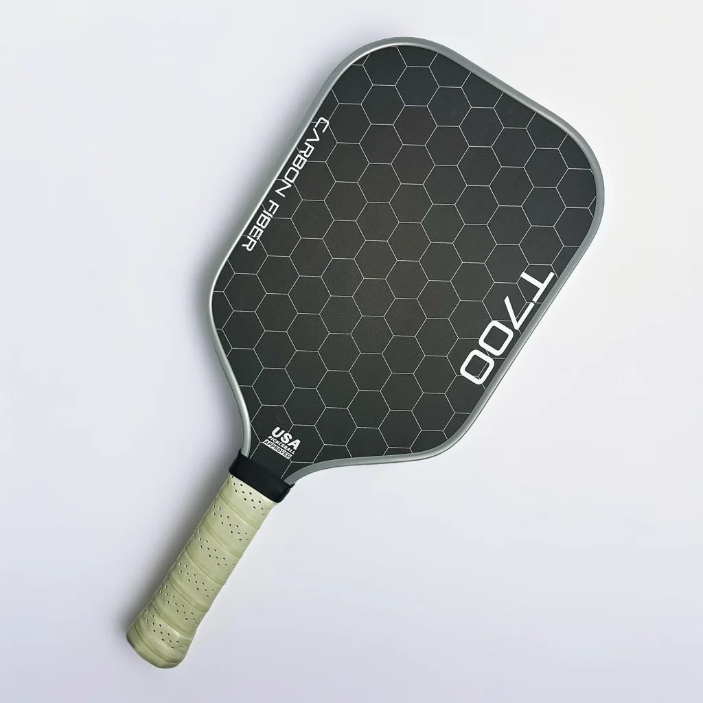 T700 Carbon Fiber Pickleball Paddle, Carbon Friction Surface, Polymer