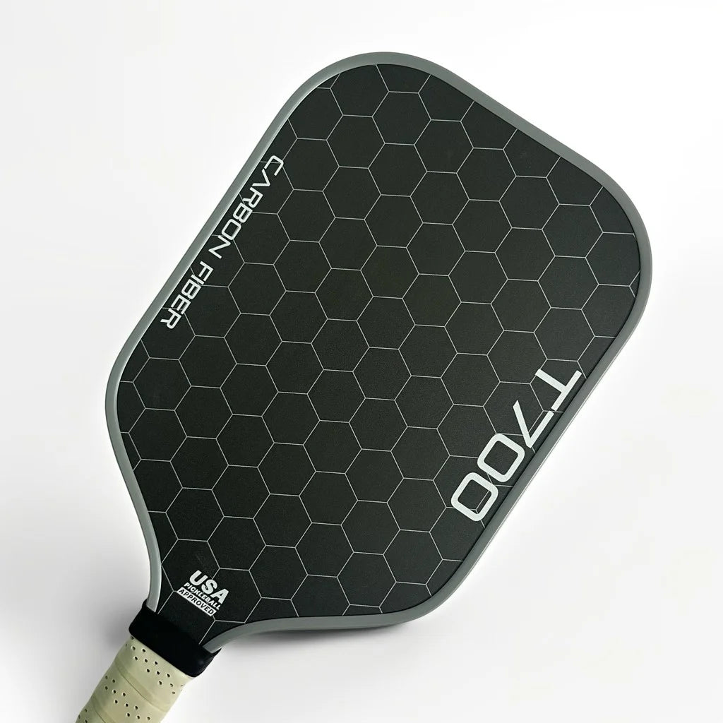 T700 Carbon Fiber Pickleball Paddle, Carbon Friction Surface, Polymer